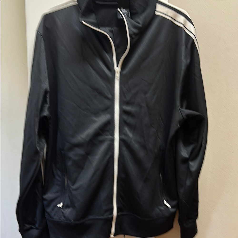 Solid Black And Gray Jacket Large - image 6